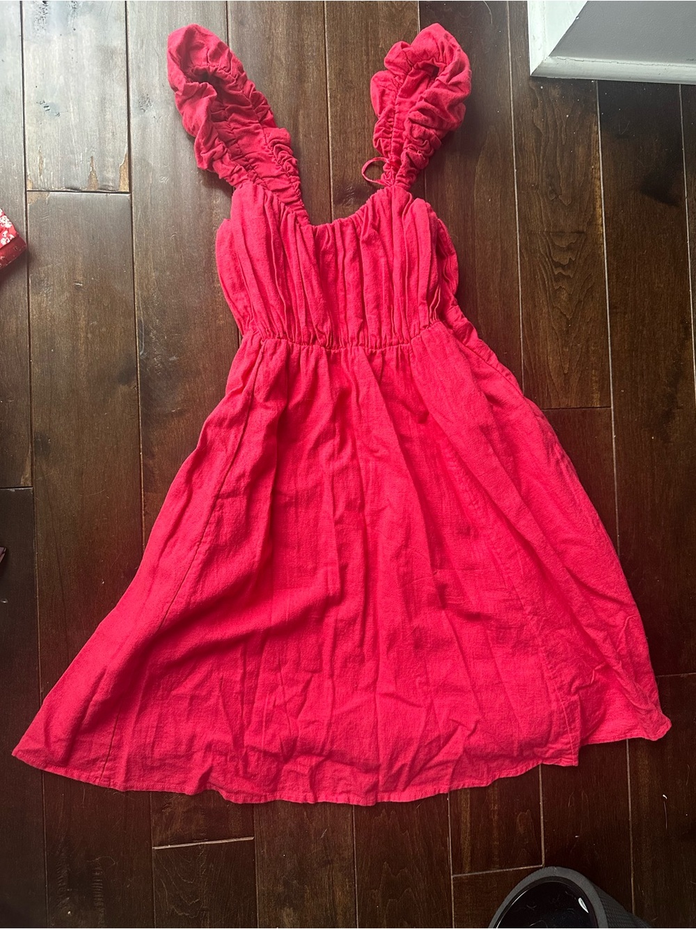 Abercrombie & Fitch Hot Pink Ruffle Strap Sundress